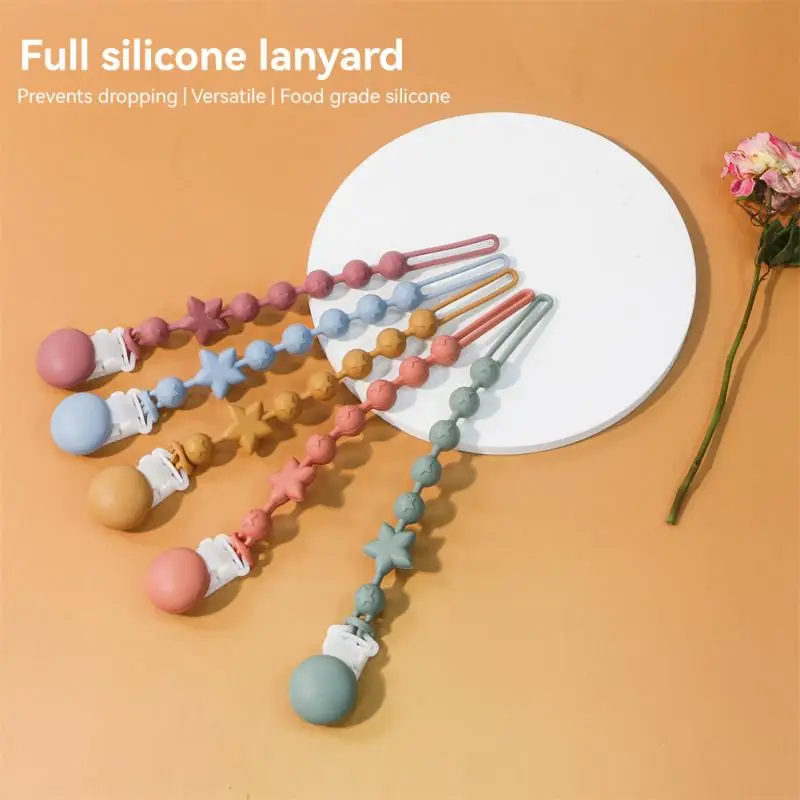

Nipple Anti-drop Chain Five Color Choice Q Bomb Can Be Boiled Soft Wear-resistant Baby Accessories Baby Pacifier Clip Chain