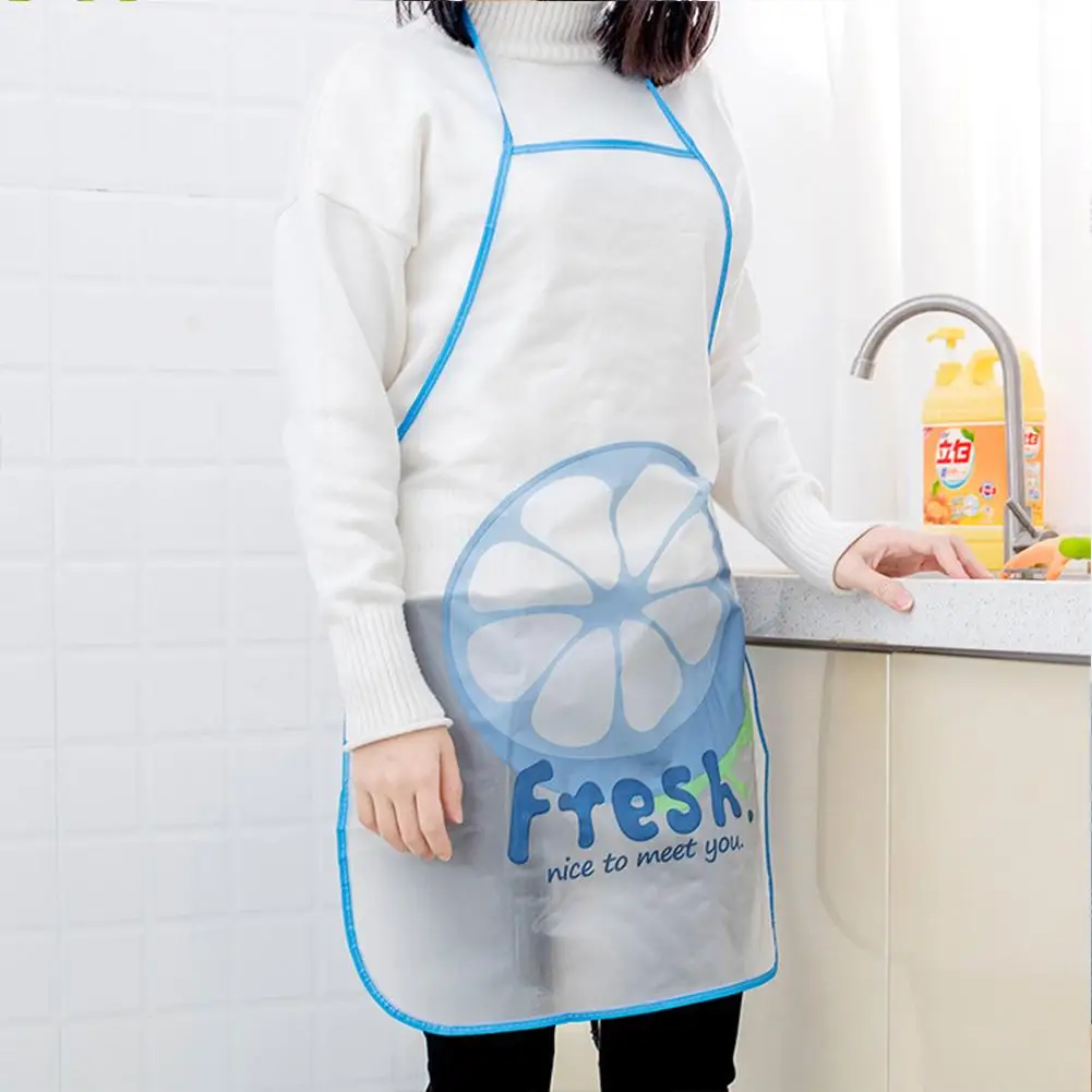 

[ READY STOCK ] Cooking Apron Cute Cartoon Fruit Printed Pvc Waterproof Oil Proof Creative Apron