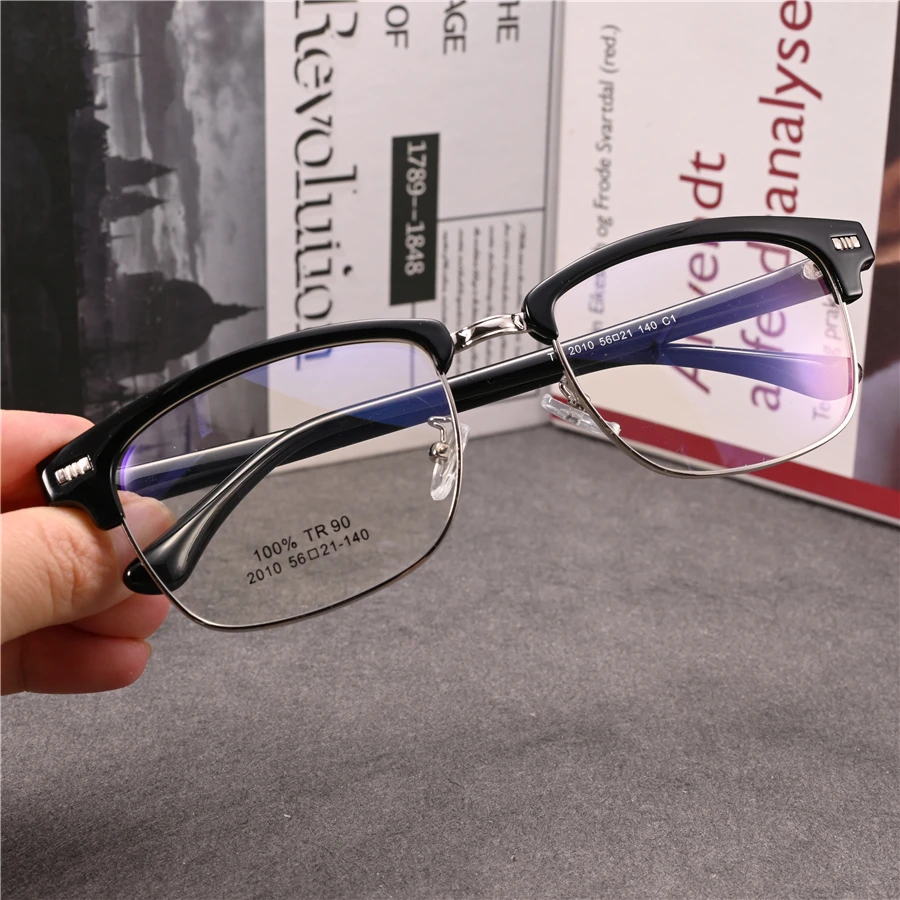 

Vazrobe 155mm Oversized Eyeglasses Frame Male Semi Rimless Glasses Men Big Large Spectacles for Prescription Eyebrow Square