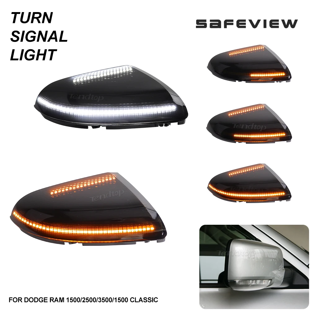 

2pcs Car Amber DRL Side Wing Mirror Turn Signal Daytime Running Light For 2009-2018 Dodge Ram 1500 2500 3500 RAM 1500 Classic