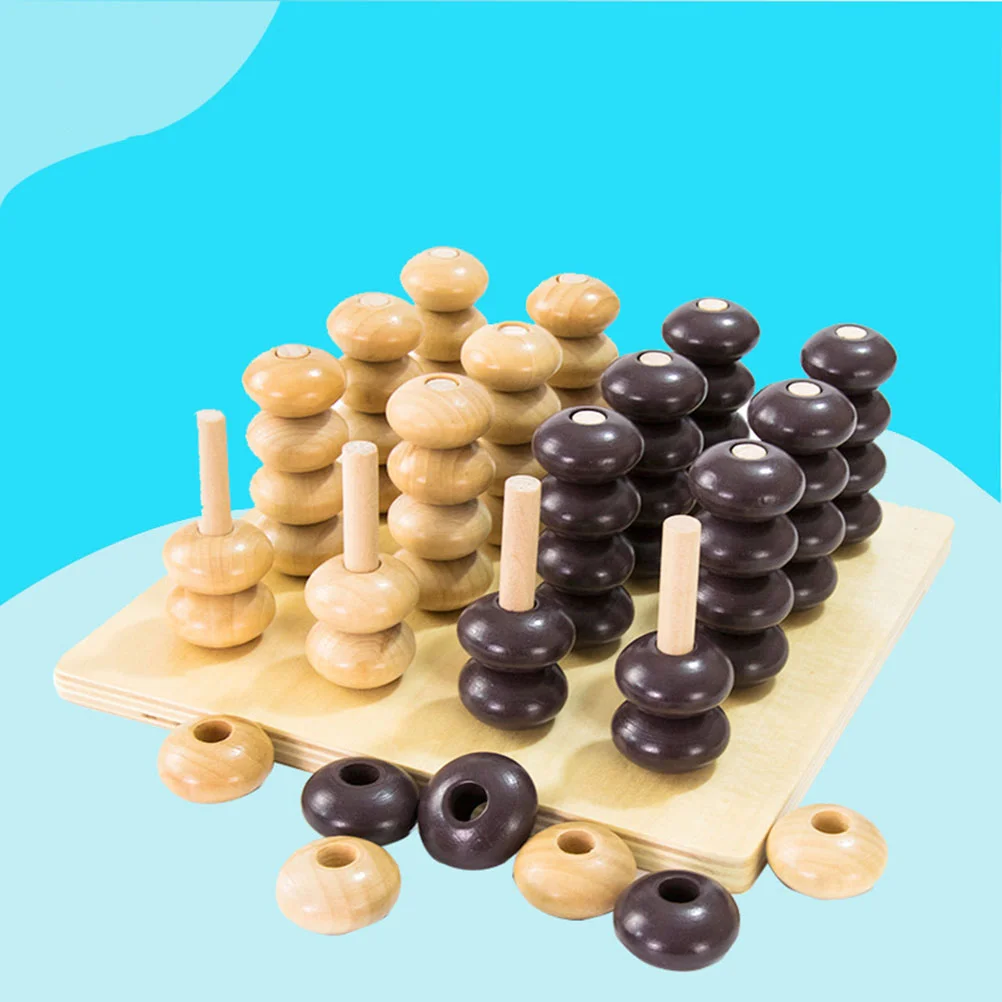 

Трехмерная деревянная игра «четыре в одном», шахматы, цифровая игра, строительные игрушки для детей и взрослых ()