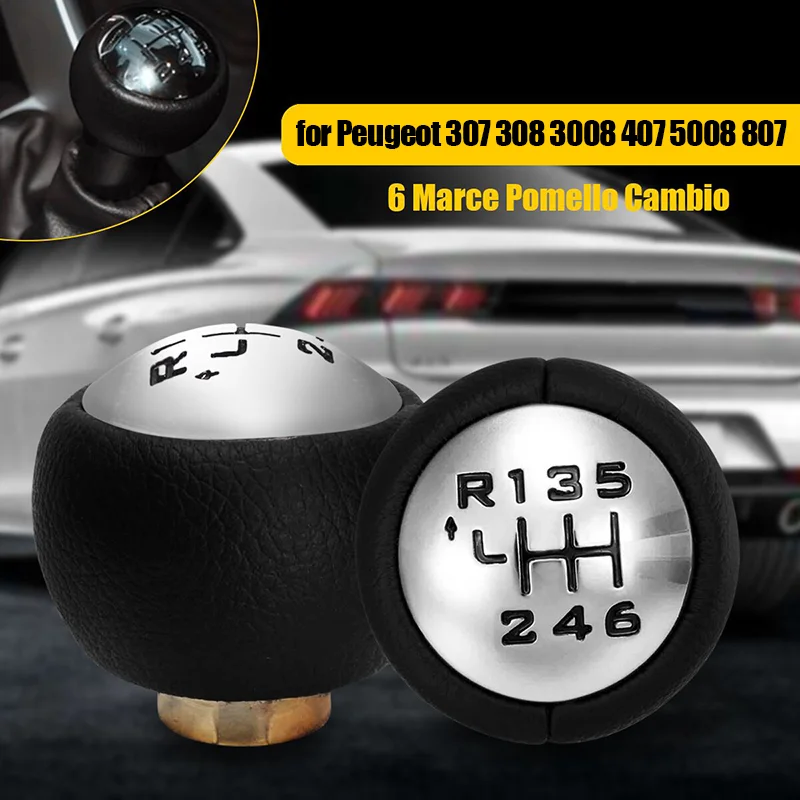 

High Quality Auto Manual Gear Knob Car Gear Shift Knob 5 Speed 6 Speed Interior Parts for Peugeot 307 308 3008 407 5008 807