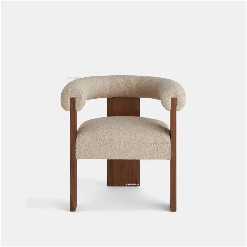 Скандинавский обеденный стул из овечьей шерсти мебель для дома роскошный отель