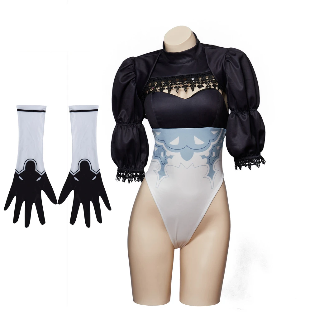 

Hot Game Nier Reincarnation 2B Cosplay Costume YoRHa Sexy Women Black Outfits Halloween Party Black Bodysuit with Gloves