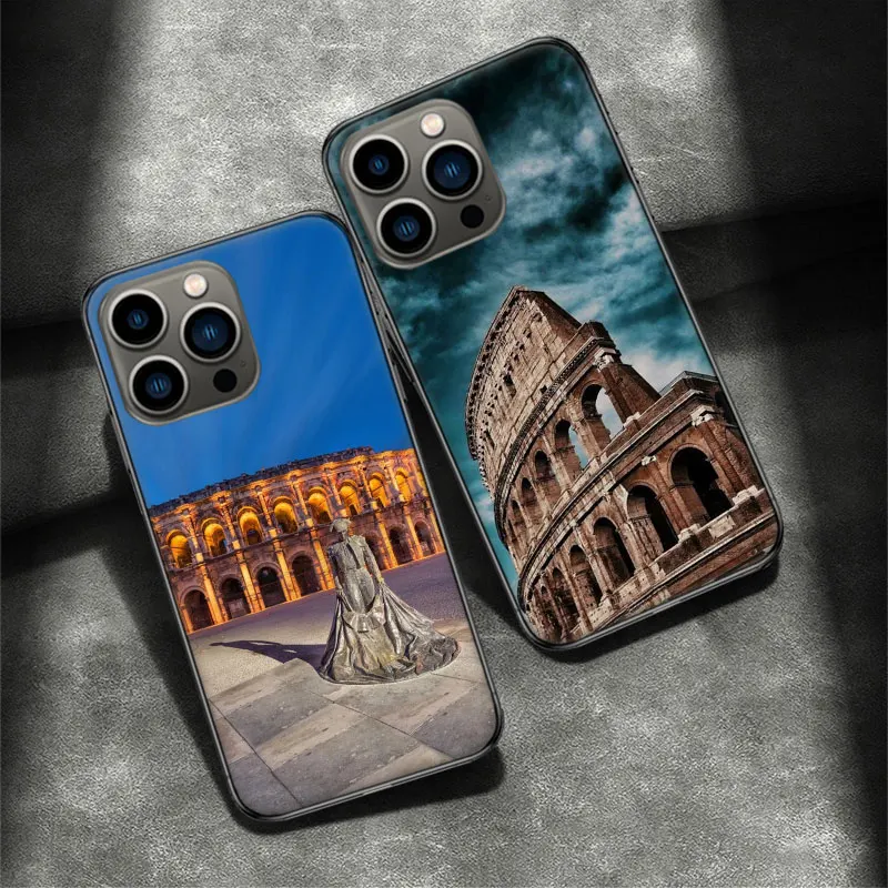 Чехол для телефона Colosseum Rome Italy Apple Iphone 16 15 Plus Soft 13 12 Mini Cover 11 14 Pro Max Capa 8 7 SE Shell Coque Silicone