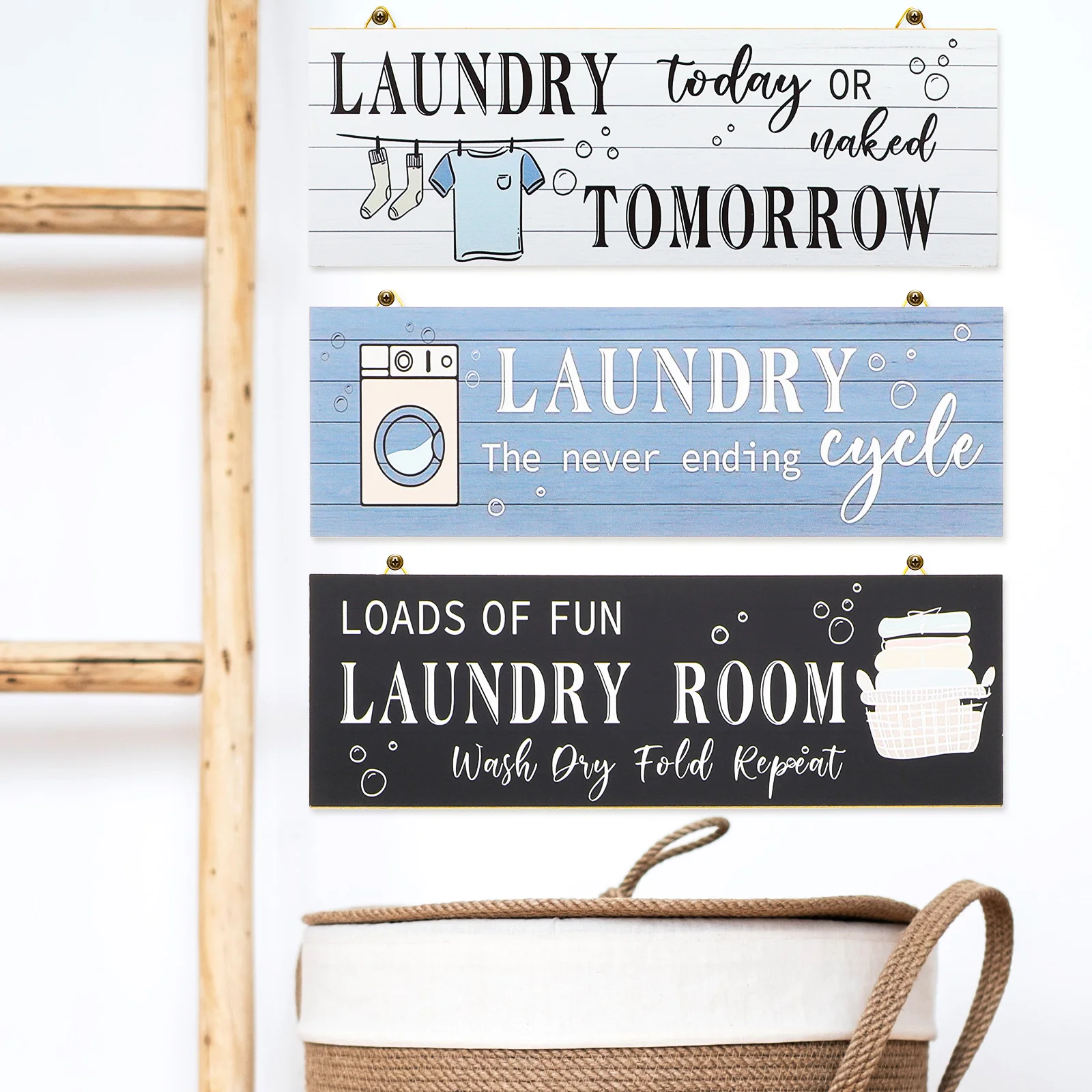 

Laundry Sign Wall Room Hanging Decor Signs Rules Farmhouse Wooden Decoration Door Plaques Bathroom Front Wood Vintage Toilet