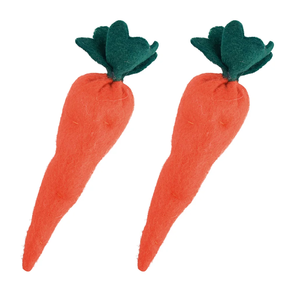 

2 Pcs Easter Carrot Shaped Decors Cloth Carrot Shape Ornament Desktop Ornament