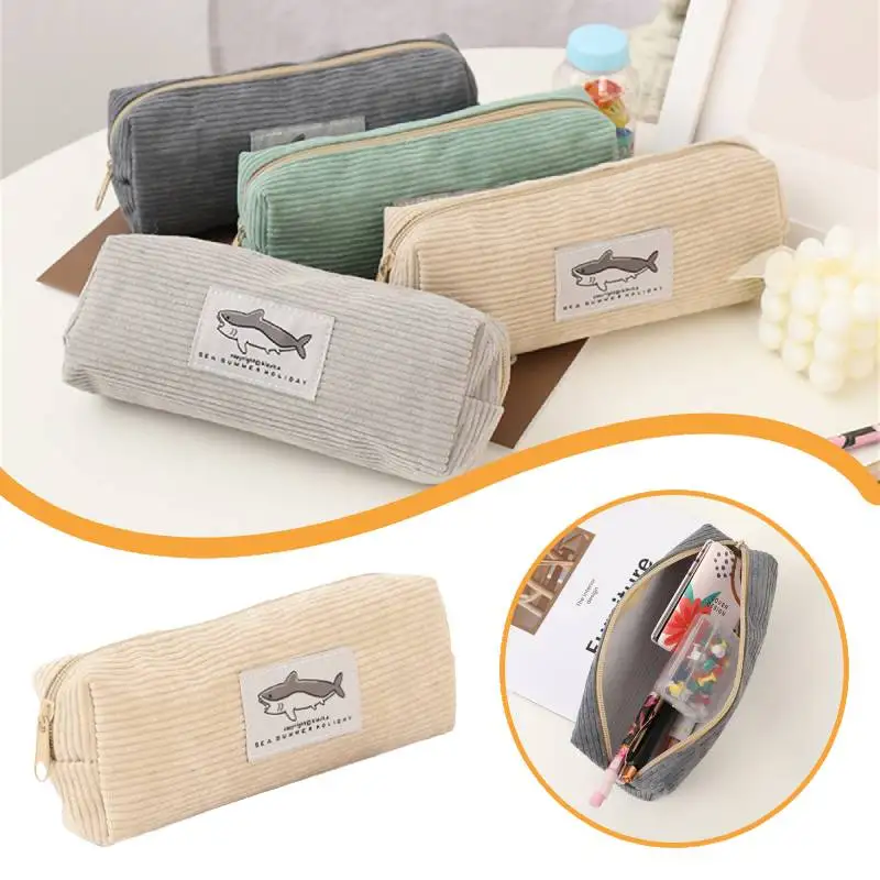 Case Corduroy Pen Case Kawaii Stationery Estuche Large Capacity Pencilcase Trousse School Supplies Pencil Pouch
