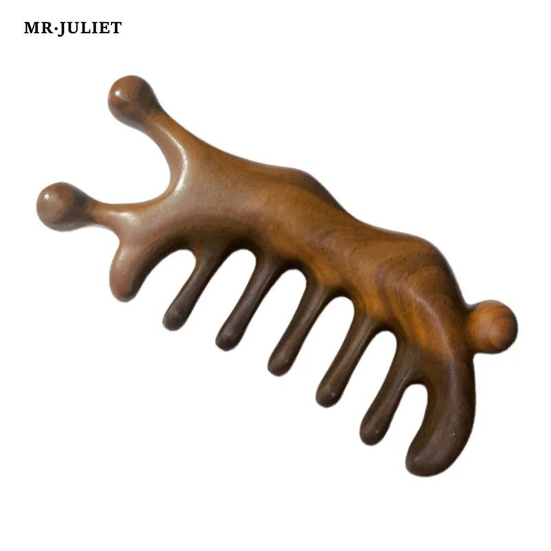 

MR.JULIET Multifunctional Massage Comb Health Care Sandalwood Large Wide Tooth Dredging Meridian Wood Comb