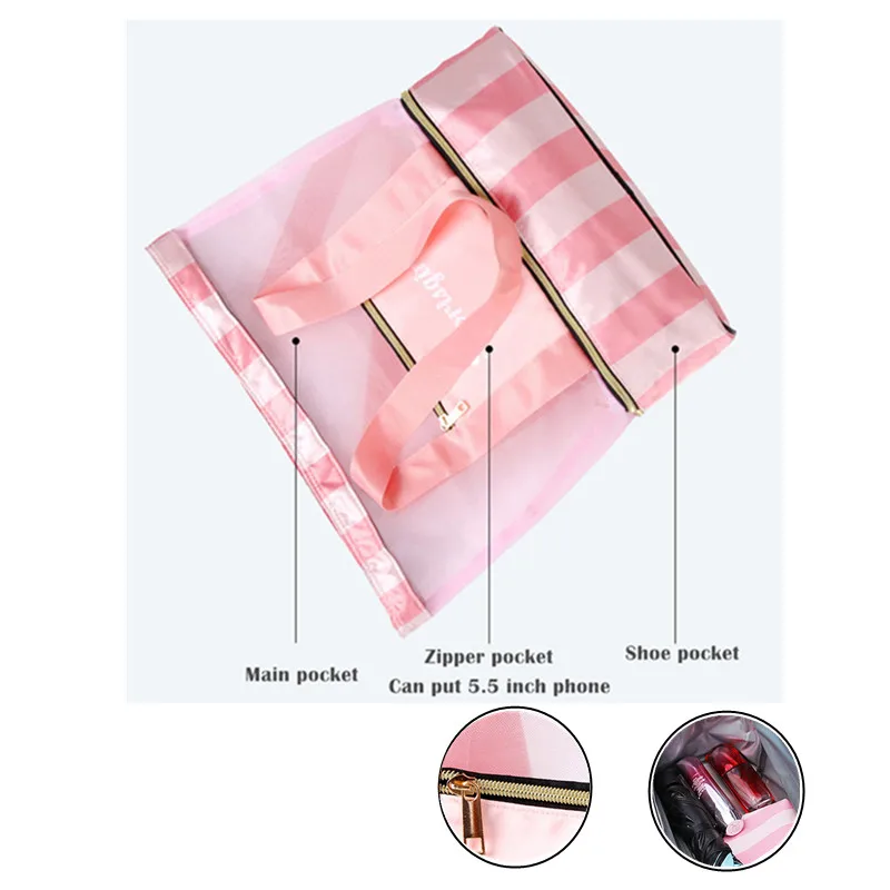 Women's Gym Bag Swimming Fitness Handbag Yoga Clothing Tote Packing Beach Travel Shoulder Bolsas Shoe Pocket For Feminina Sports