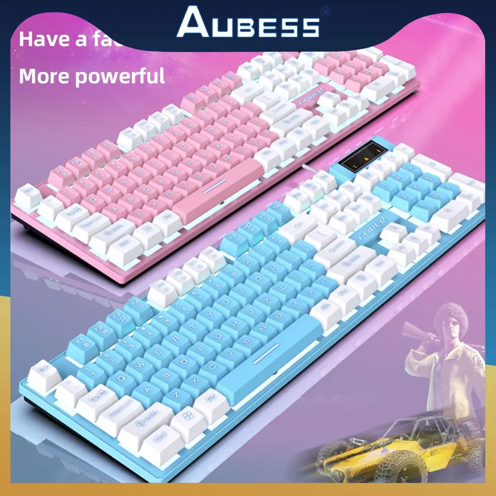 

Wired Usb Multimedia Keys Membrane Keyboard Cool Game Light Luminous E-sports Keyboards Ergonomics Usb Gaming Keyboard 104 Keys