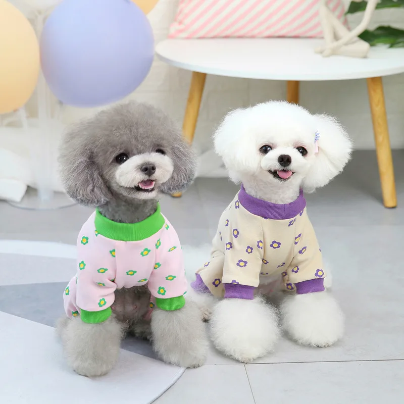 

Color Daisy Dog Pajamas Cotton Overalls Pet Clothes Pet Outfit for Small Dogs Soft Puppy Clothing Jumpsuit Ropa Para Perro