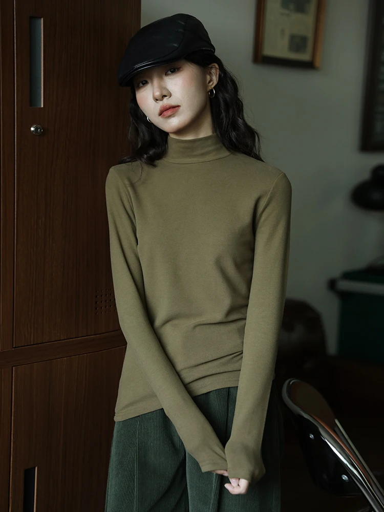 Разноцветная внутренняя одежда водолазка топ женская зимняя новая пригородная