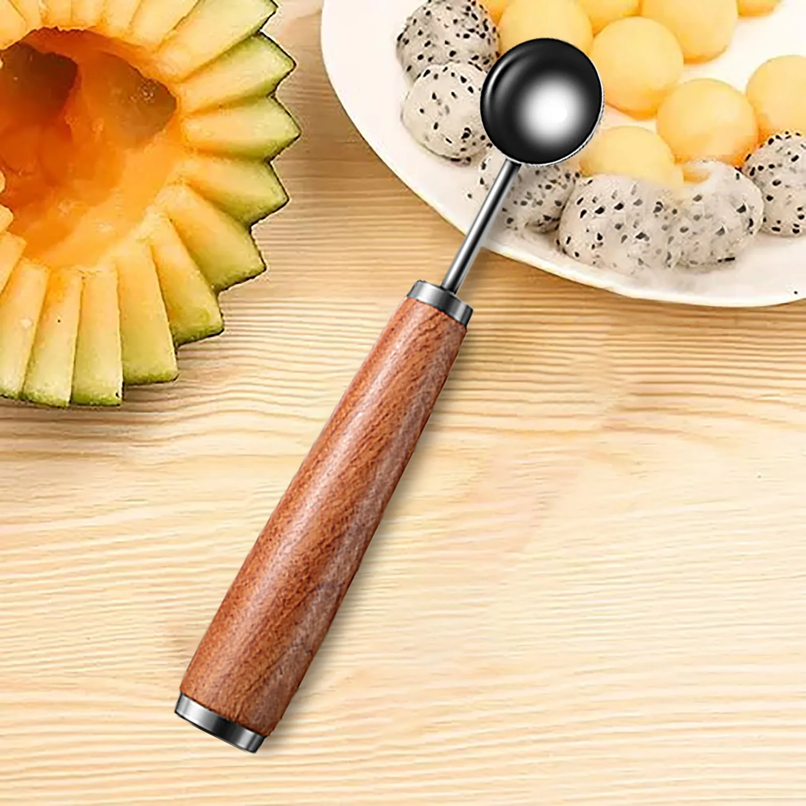

Melon Baller 4 Types Stainless Steel Melon Scooper And Fruit Carving Tool Comfortable Grip Multipurpose Scoop Spoon