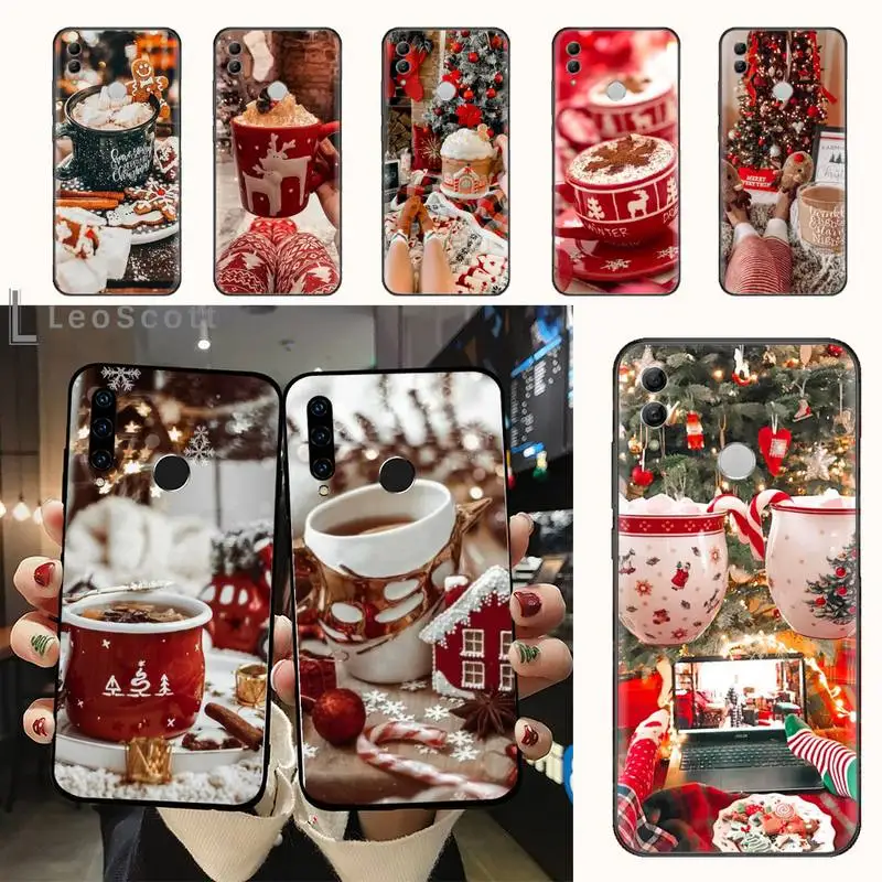 

Winter christmas coffee Phone Case For Huawei honor Mate 10 20 30 40 i 9 8 pro x Lite P smart 2019 Y5 2018 nova 5t