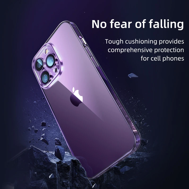 Clear Case For iPhone 14 13 Pro Max Full Lens Protection Hard PC Back Shockproof Phone Cover For iPhone 13 12 11 Smartphone Case