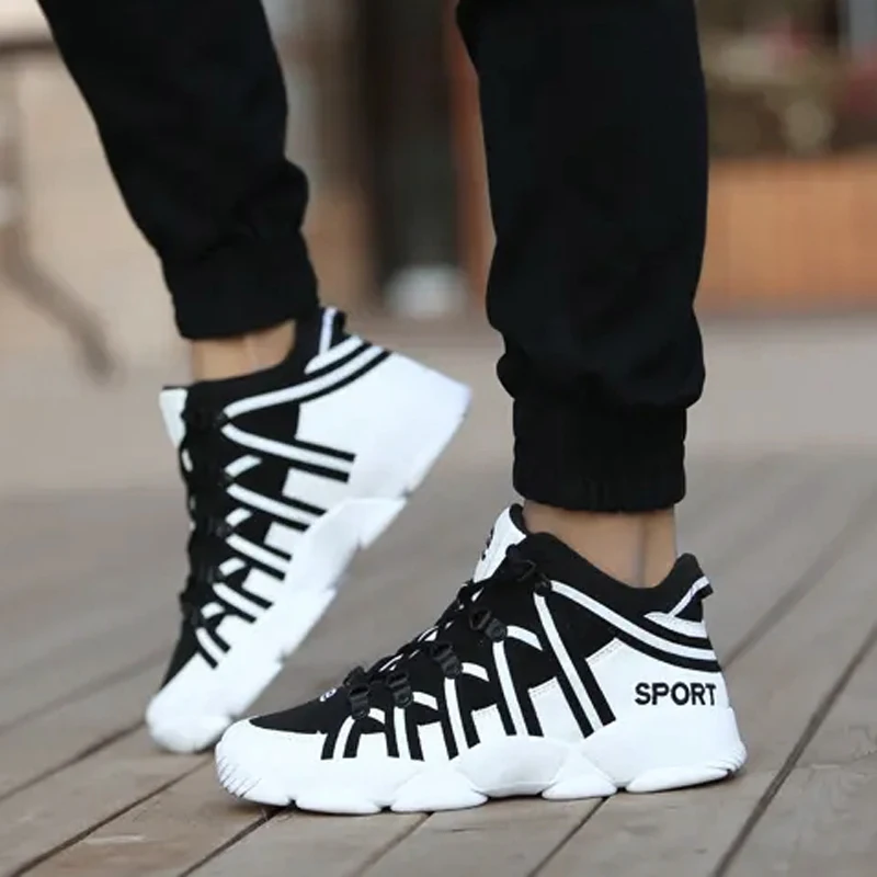Unisex Sneakers Men Women Walking Shoes Artificial Leather Platform Fashion Footwear Plus Size 35-48