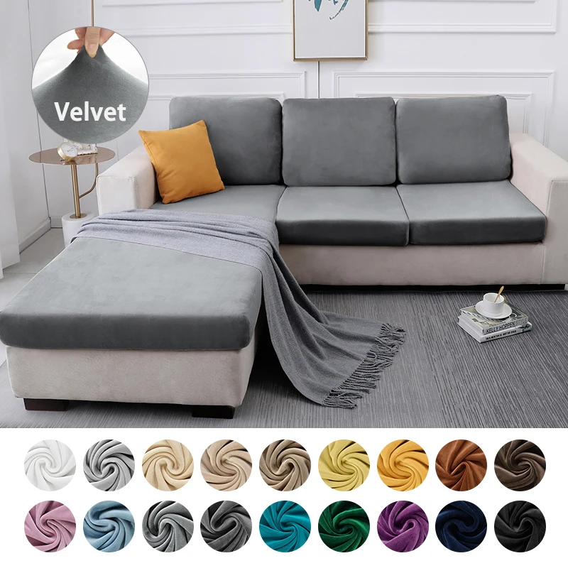 

Solid Sofa Seat Cushion Cover Elastic Pets Furniture Chair cover Protector Stretch Washable Removable Slipcover 1/2/3/4 Seats