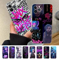 anime arcane jinx phone case silicone soft for iphone 14 13 12 11 pro mini xs max 8 7 6 plus x xs xr cover