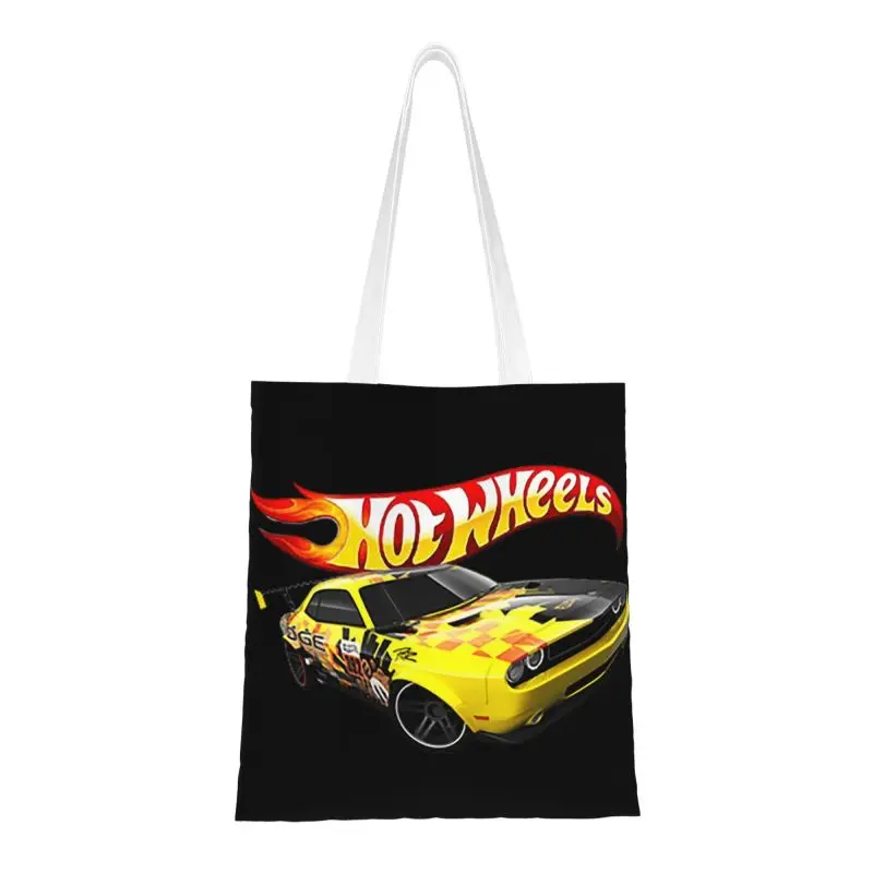 Recycling Hot Wheels Shopping Bag Women Canvas Shoulder Tote