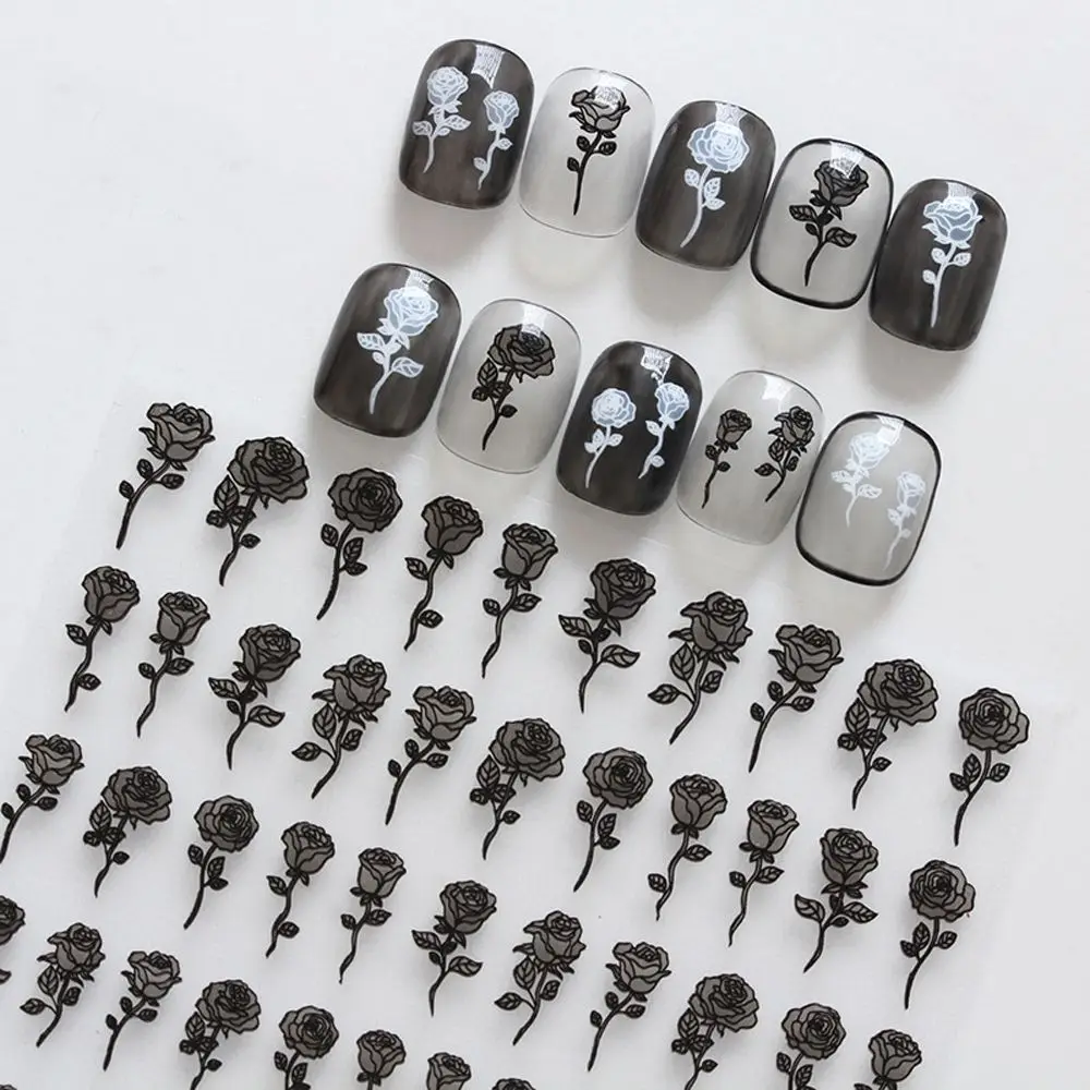 

Женские винтажные рельефные наклейки для ногтей «сделай сам» ленточный стример белая черная наклейка дымчатый Маникюр Свадебный слайдер д...