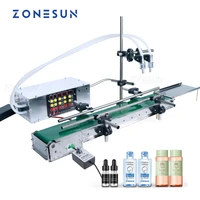 zonesun 2 heads automatic milk juice drink beverage bottle small scale filling machine water filler