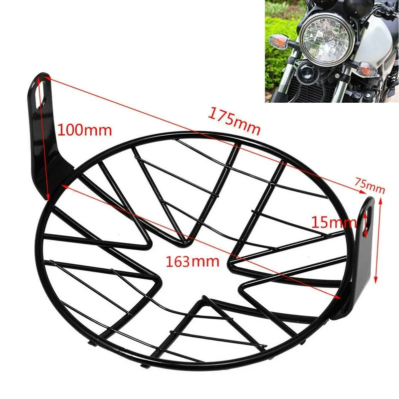 

6.5" Headlight Mesh Grill Stone Guard Motorcycle Headlamp Light Protector Cover