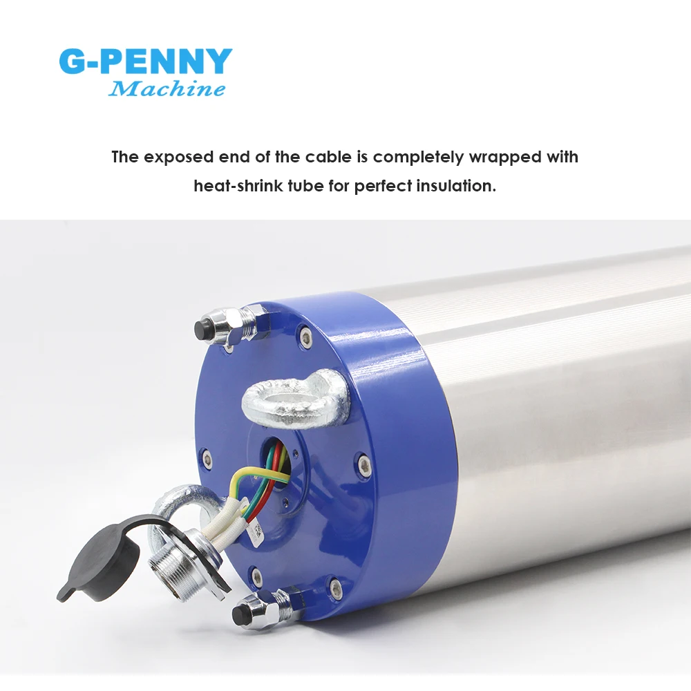 Фото Шпиндельный двигатель G-Penny 5.5KW ER25 для обработки камня, с водяным охлаждением, газовым соплом, пулевидным типом, 4 керамических шарикоподшипника №5