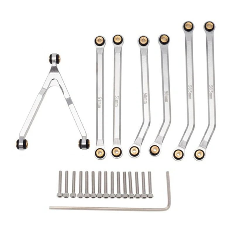 CNC High Clearance Chassis Link Rod Set For Axial SCX24 AXI00001 C10 AXI00002 JEEP AXI00006 Bronco 1/24 RC Car Parts