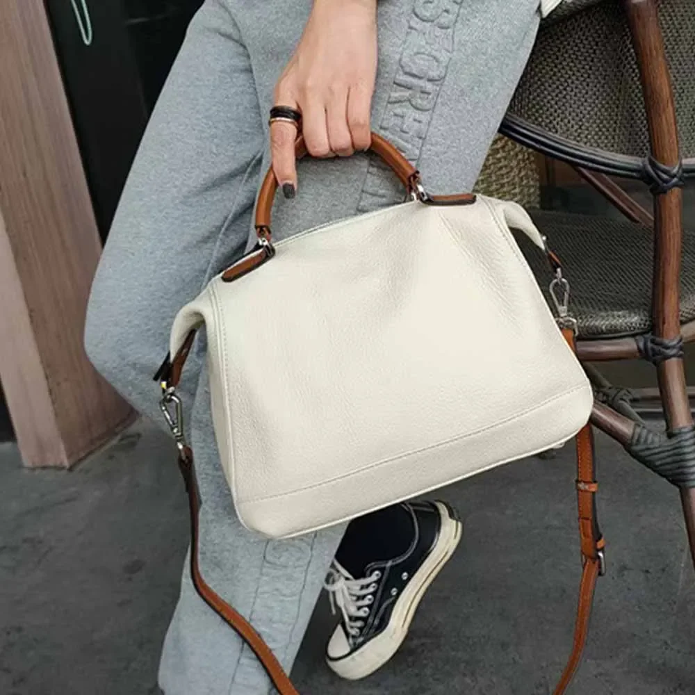 

Motingsome Cow Leather Pillow Bags Luxury Leather Woman Bags Shoulder Handbag Messenger Tote Boston Pusrse Daily Tote 2023 New