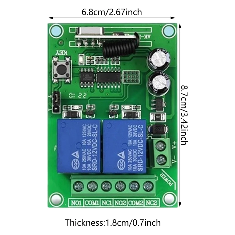 Беспроводные переключатели дистанционного управления 12 В 2-канальный передатчик