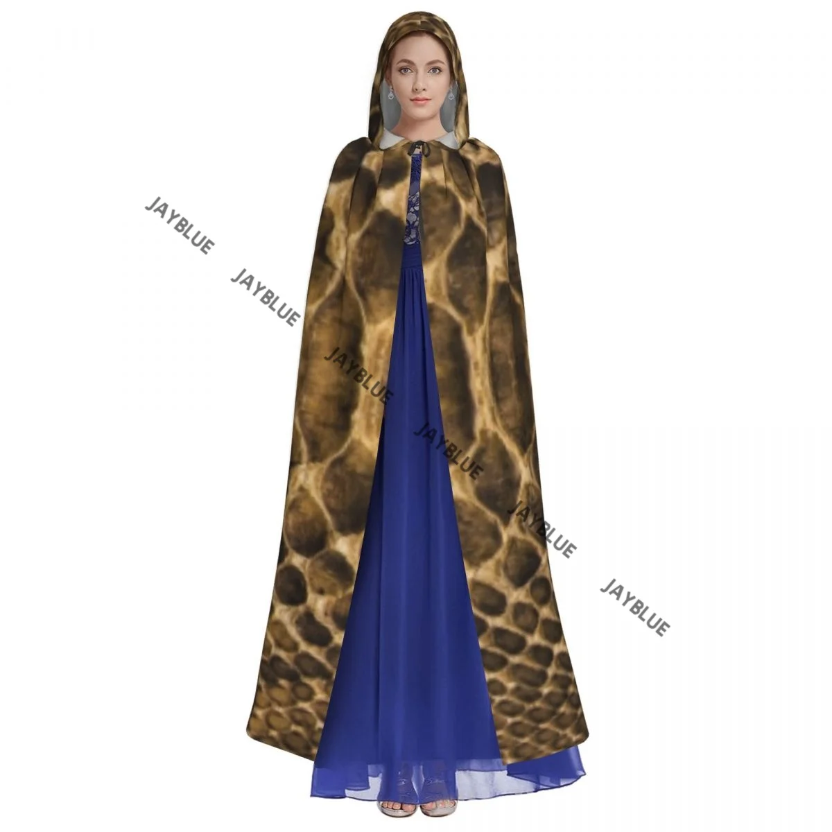 Накидка унисекс с капюшоном из змеиной кожи