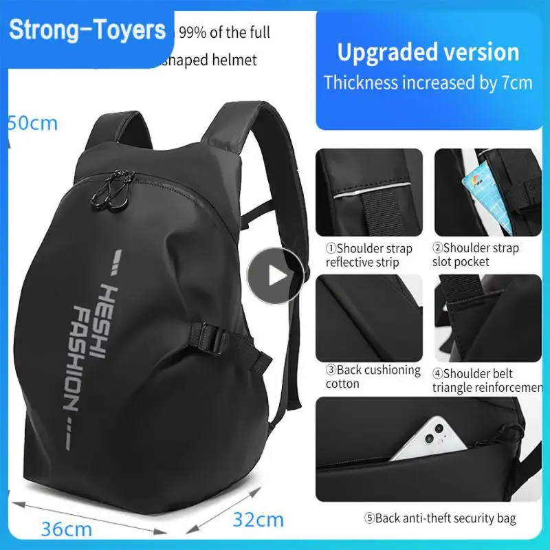 

Large Capacity Cycling Backpack Wear-resisting Motorcycle Helmet Bag Relaxed Breathable Pack-Printed Letters-Black Knight Bag