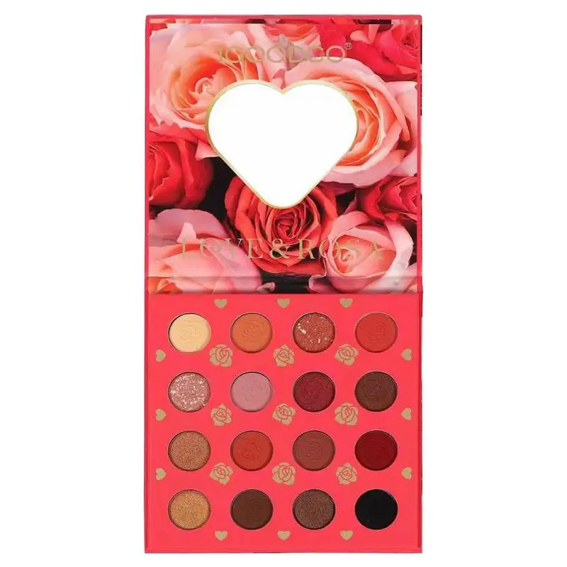 

Eye Shadow Palette Makeup | 16 Colors Long Lasting Eyeshadow Palette Attached Heart-shaped Mirror | Matte Shimmer Metallic Eyesh
