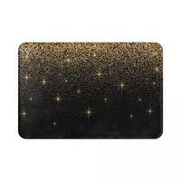 black and gold glitter polyester doormat rug carpet mat footpad anti slip sand scraping entrance kitchen bedroom balcony toilet