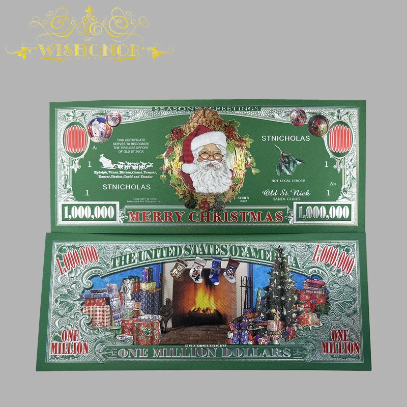 

2023 Nice Christmas Banknote Santa Claus Banknote in 24k Gold Plated For Collection