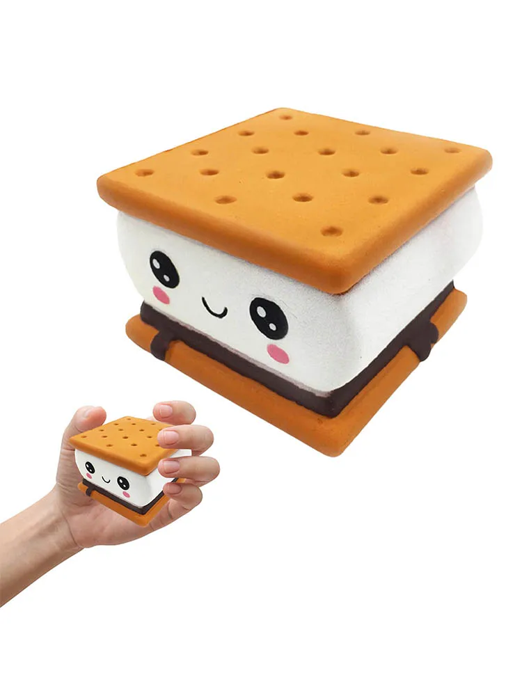 

SquishiesSmores Cake Chocolate Biscuit Cookies Kawaii Soft Slow Rising Scented Food Bread Squish Stress Relief Kid Toys