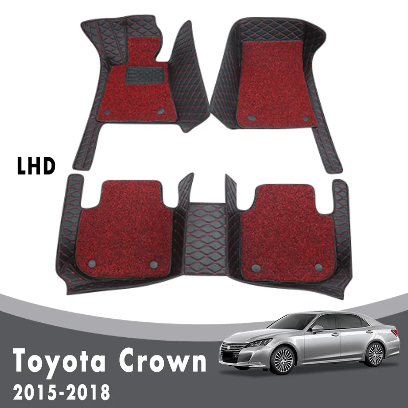 

Luxury Double Layer Wire Loop Car Floor Mats For Toyota Crown 2018 2017 2016 2015 Carpets Auto Interior Styling Protector Covers