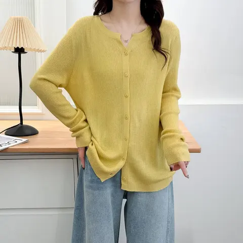 Женский вязаный кардиган вискоза нейлон полиэстер однотонный