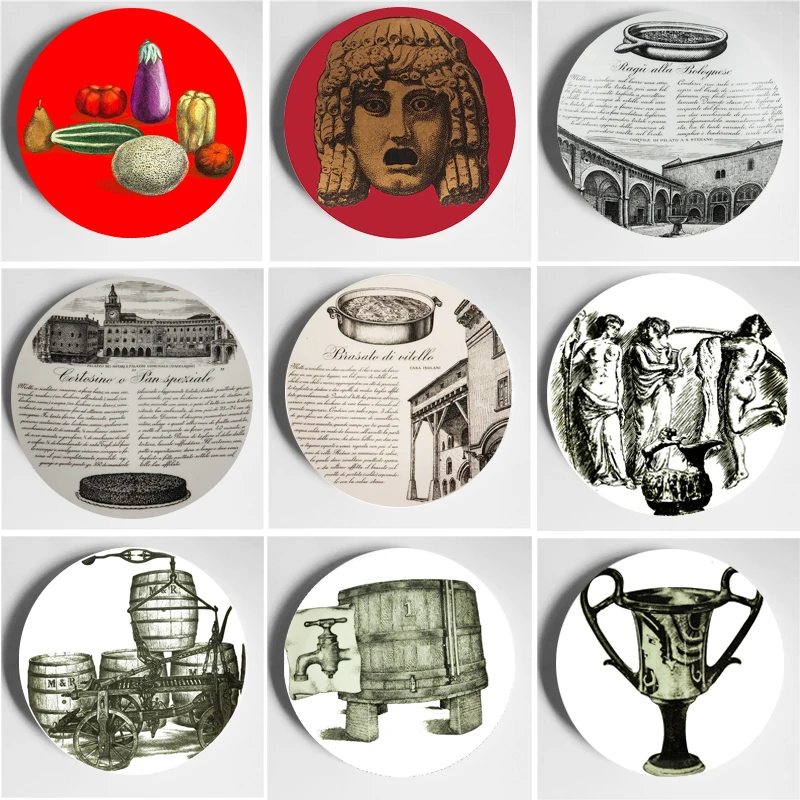 

6/7/8/10 Inches Decoration Wall Plate Ornaments Decorative Plate Home Bar Studio Background Pure Handmade Wall-Hanging