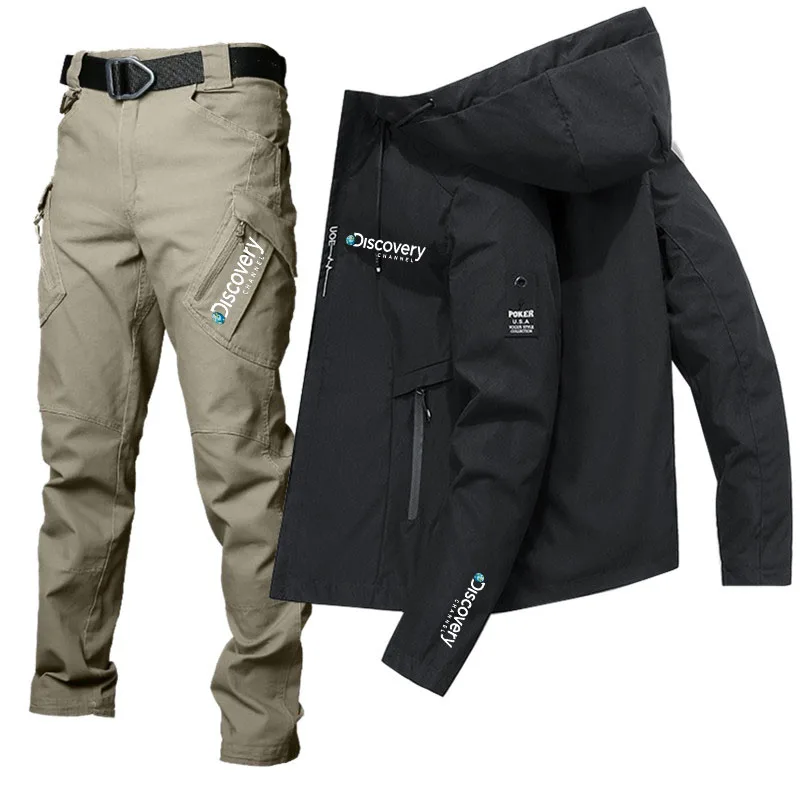 Discovery Clothing Fishing Suit Fall Outdoor Camping Mountaineering Suit 2022 Men's Breathable Hooded Windbreaker Adventure Suit