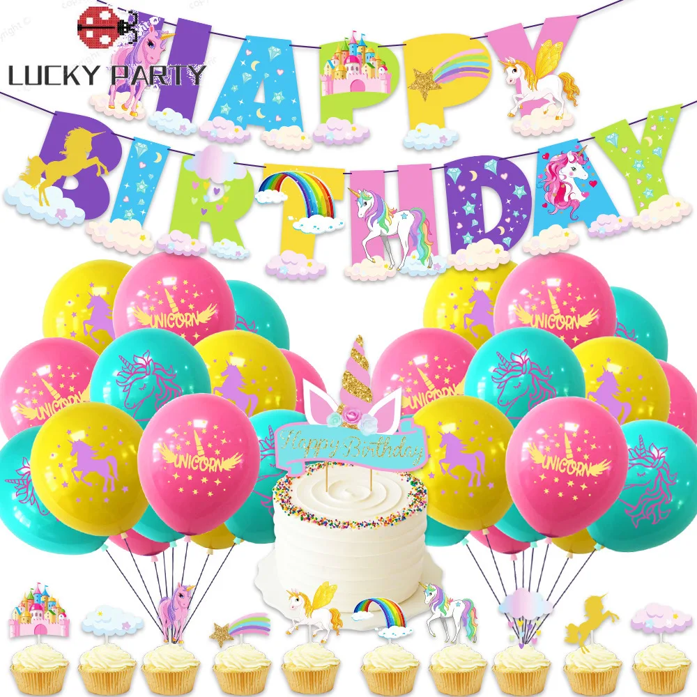 

Unicorn Balloons Garland Arch Kit Confetti Latex Balloons Wedding Birthday Party Decoration Kids Baby Shower Girl Decor Ballon