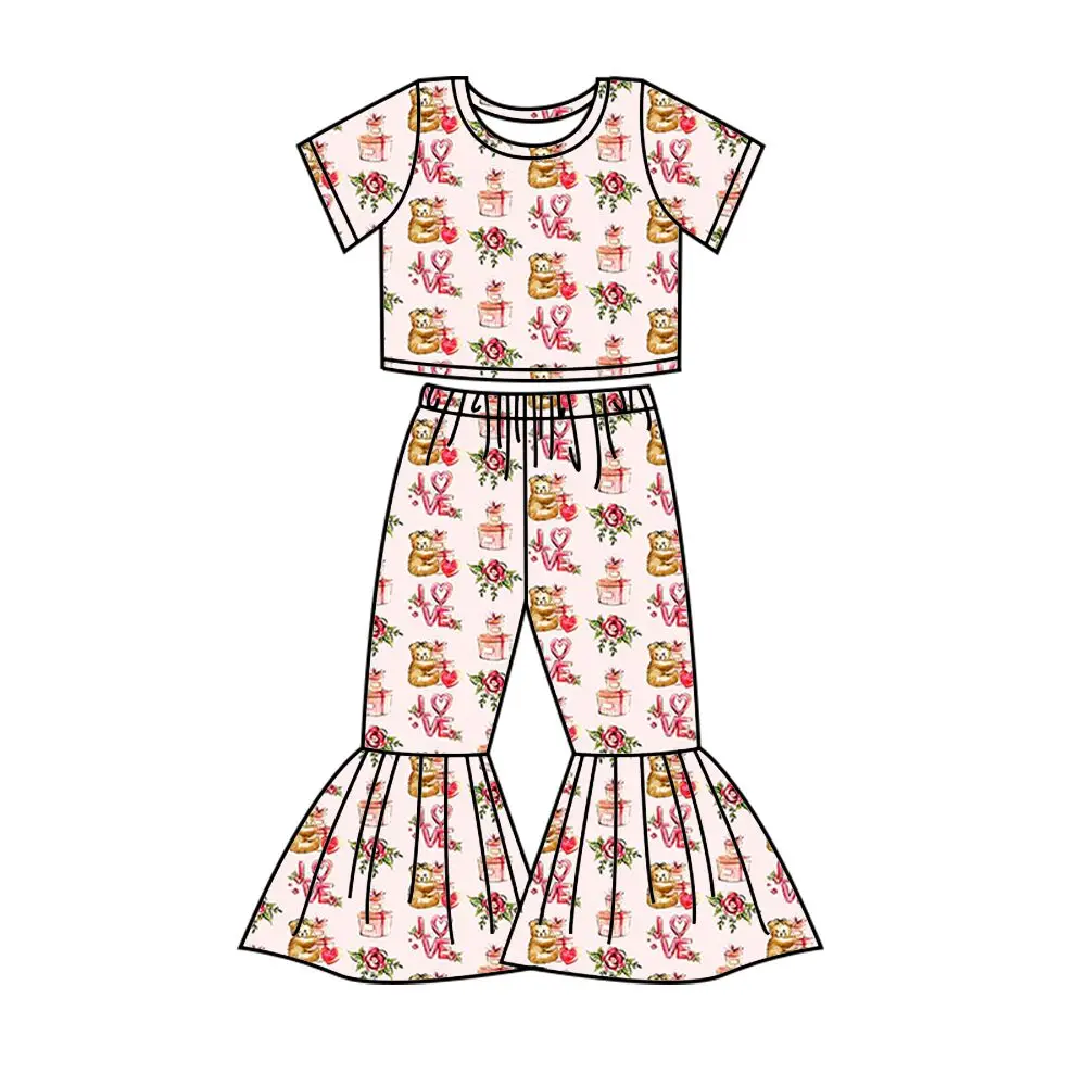 Комплект одежды для маленьких девочек в западном стиле модный бутик из ткани с