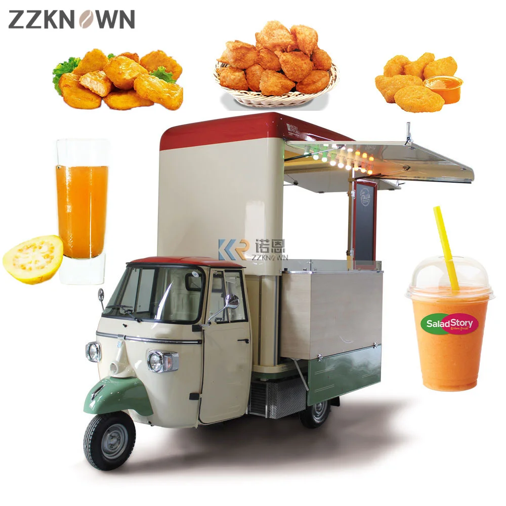 

2023 Customized Food Trailer Piaggio APE Mobile Food Trucks for Sale Europe Outdoor Kitchen Hot Dog Food Cart with CE