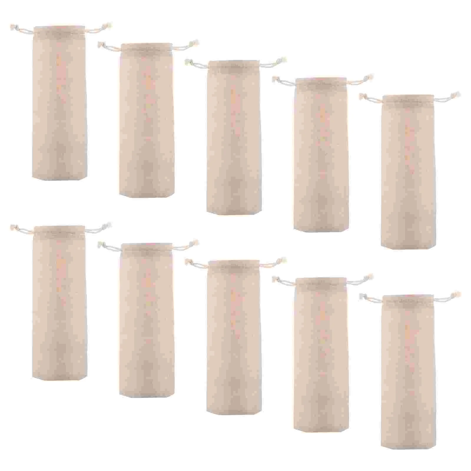 

Straw Pouch Case Straws Reusable Carrying Travel Drinking Burlap Holder Forks Spoon Fork Drawstring Cotton Cutlery Storage