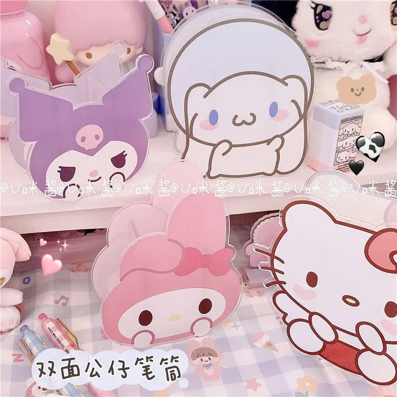 

Kawaii Sanrio Accessories Hello Kittys Mymelody Cinnamoroll Kuromi Cartoon Cute Pen Holder Storage Basket Anime Dolls Girls Gift
