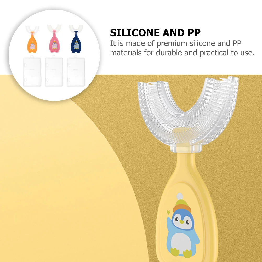 

1 Set of Toddler U-shaped Toothbrushes Handheld Tooth Brushes for Children Teeth Cleaners