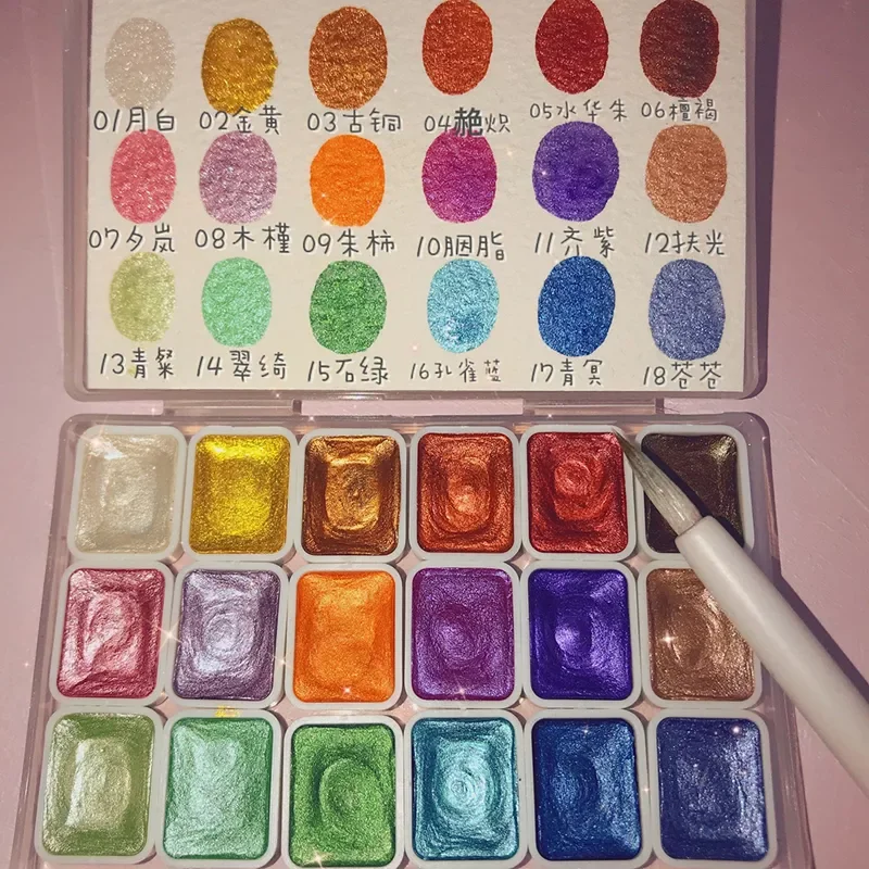 

6/12/18pcs Blooming Paints Watercolor Powder For Nails Abstract Nail Art Pigment Magic Pearl Chrome Polish Manicure Glitter