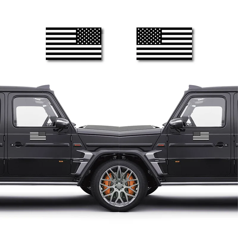 Автомобильная наклейка матовый черный 3D американский флаг США автомобильная