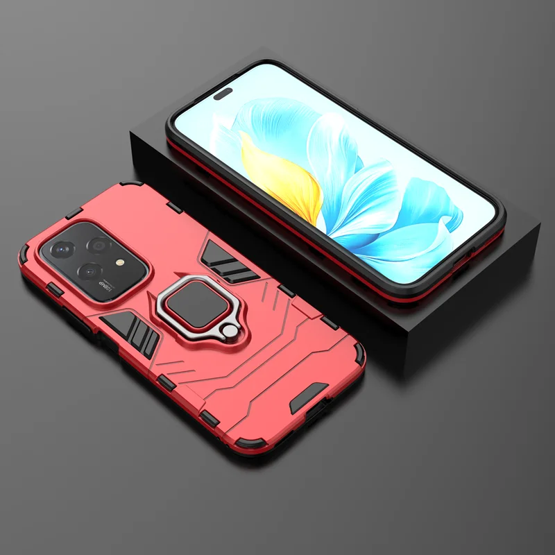 Бронированный чехол с кольцом-подставкой для Honor 200 Lite Блестящий жесткий